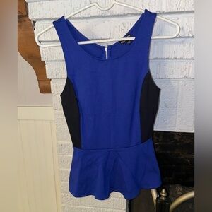 Y2K Express Color Blocked Peplum Top - XS